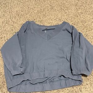 free people Blue V-Neck Sweatshirt it does have light staining on front